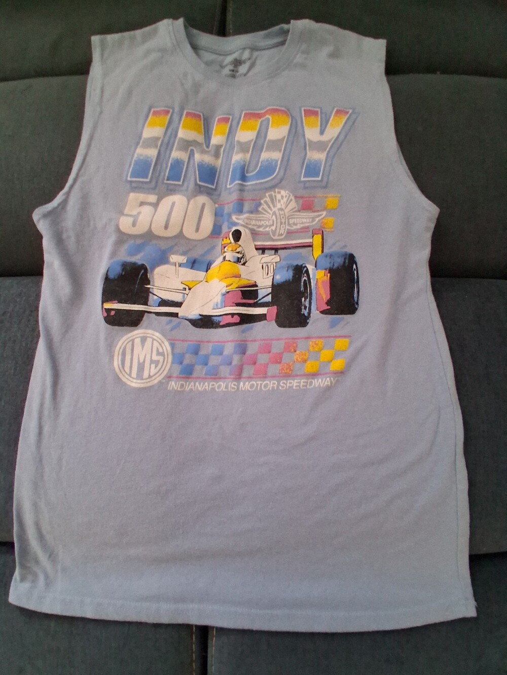 Indy 500 Graphic Light Blue Men’s Tank Top